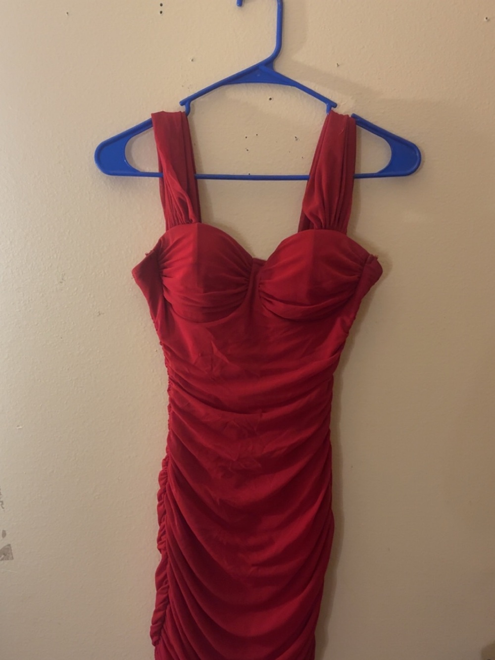 Windsor Red Ruched Mini Dress with Sweetheart Bust